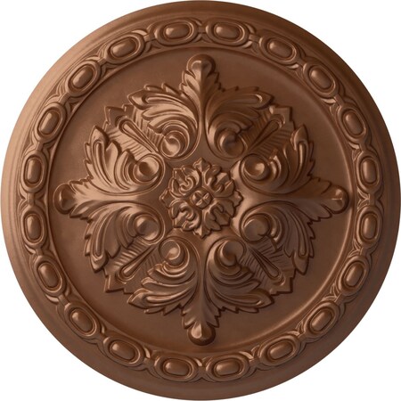 Acanthus Ceiling Medallion, Hand-Painted Polished Copper, 11 3/8OD X 2P